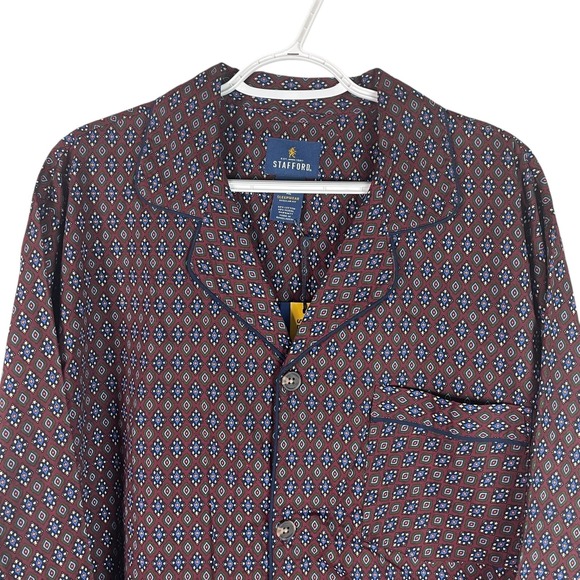 Stafford Men's Pajama Set - Red and Blue Pattern - Picture 2 of 10